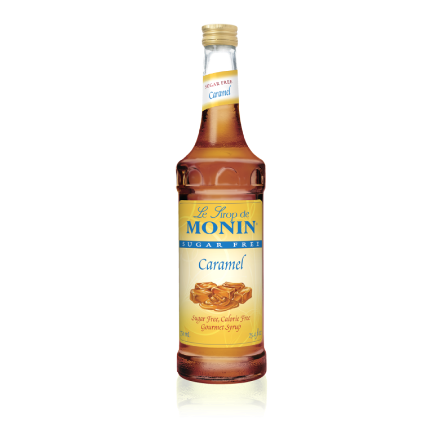 Syrup Monin sin azúcar sabor Caramelo en botella de vidrio