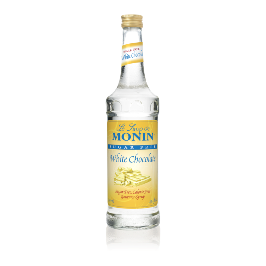Syrup Monin sin azúcar sabor Chocolate Blanco en botella de vidrio