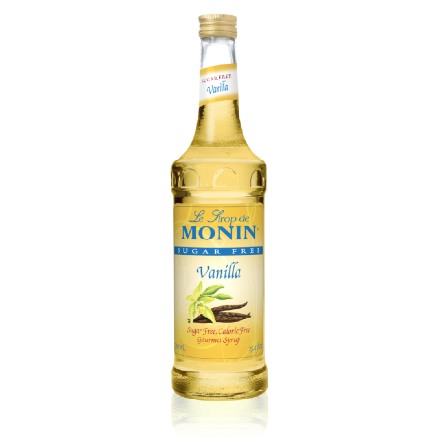 Syrup Monin sin azúcar sabor Vainilla en botella de vidrio