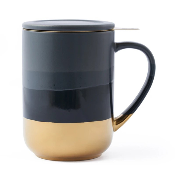 Mug infusor cerámica negro Bhoro 470ml