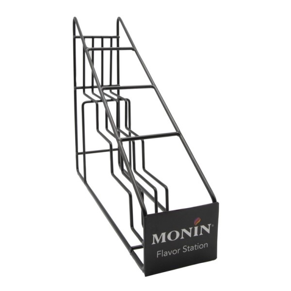 Rack negro - estantería metálica para ordenar syrups, saborizantes para café marca Monin