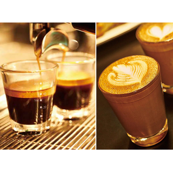 Shot espresso Hario 80ml en arte latte