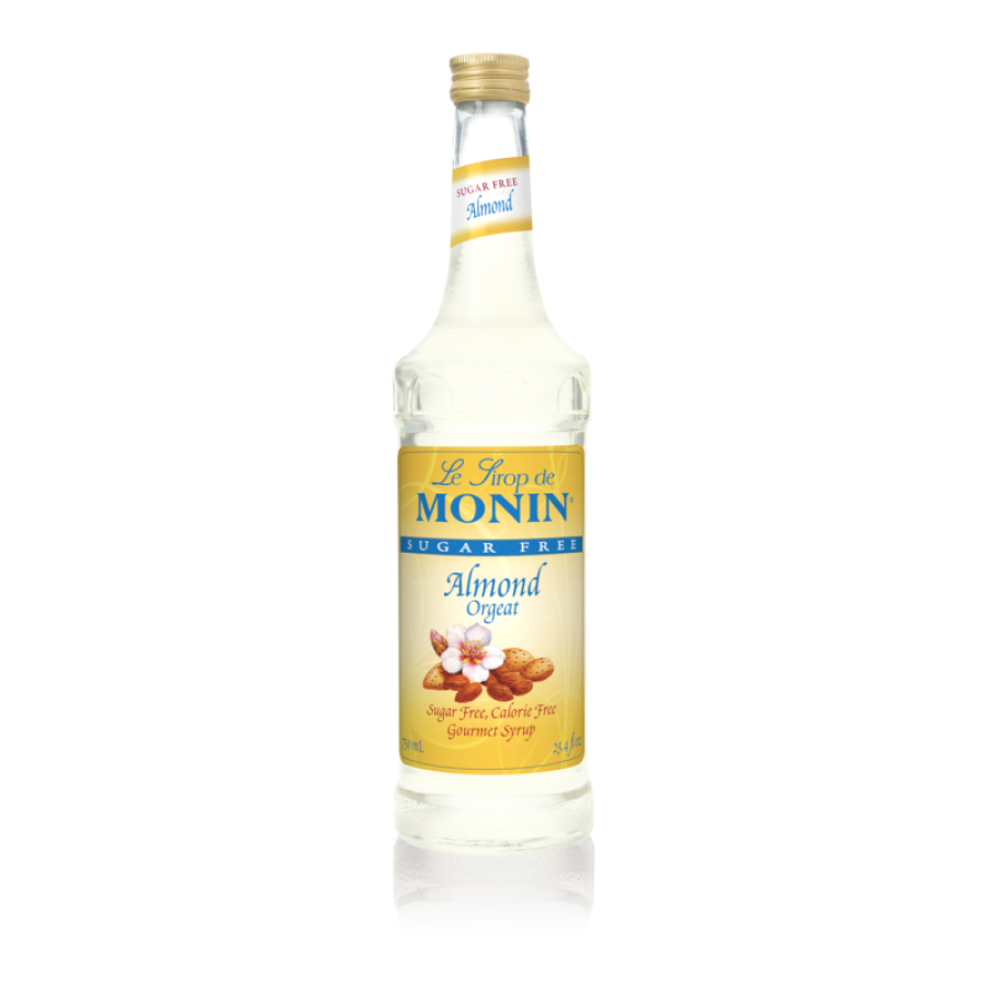 Syrup Monin sin azúcar sabor Almendra en botella de vidrio