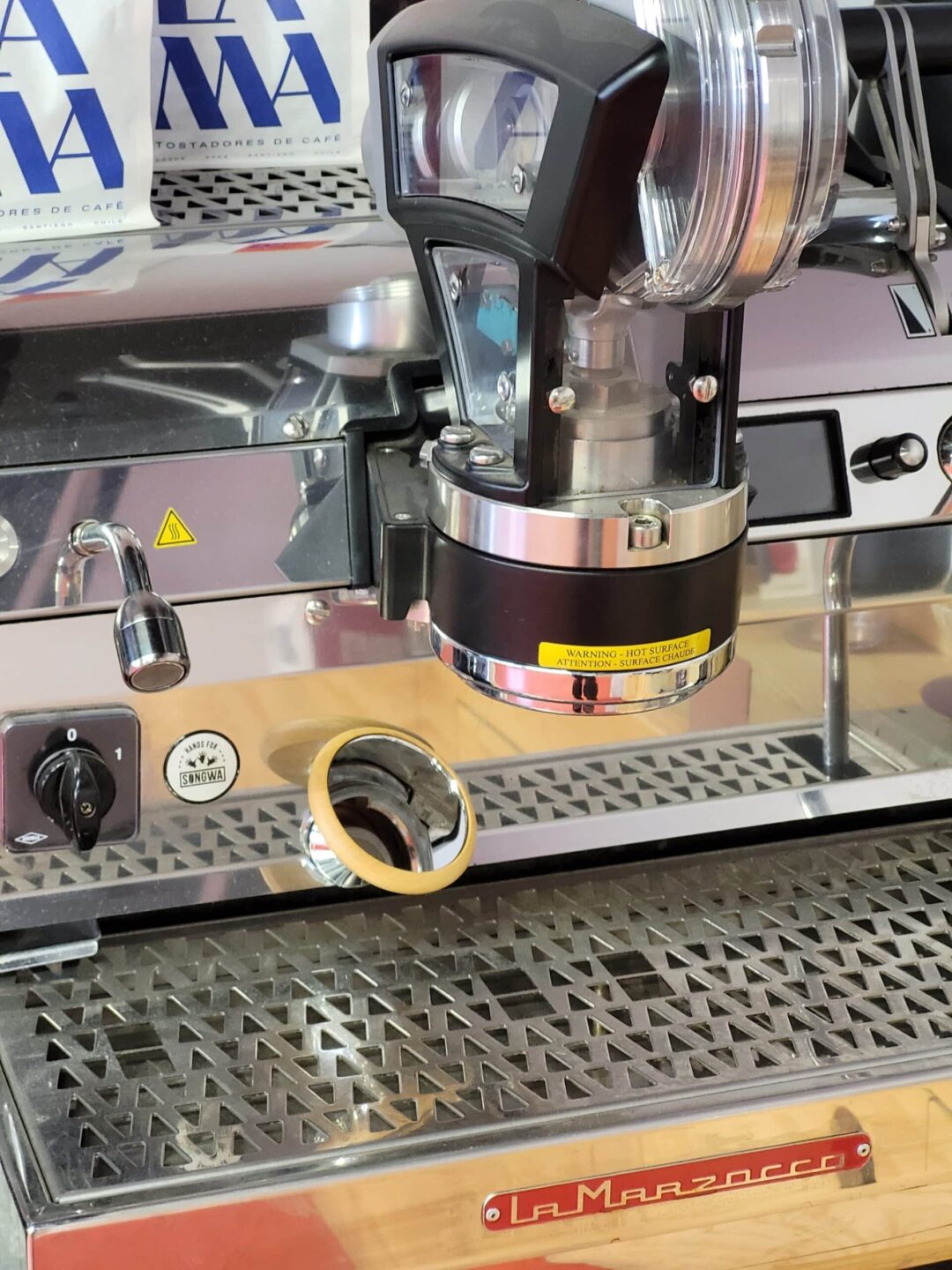 Espejo para shot de espresso acacia 6cm en La Marzocco Café Lama