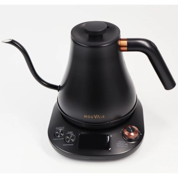 Tetera hervidor electrico inteligente movuair swan en color negro para café de especialidad